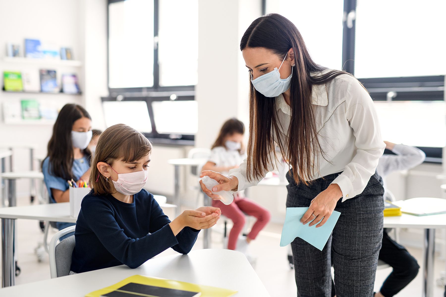 Students and teacher in classroom